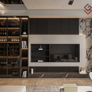 Mẫu kệ tivi cho phòng khách lớn hiện đại LG-KTV257