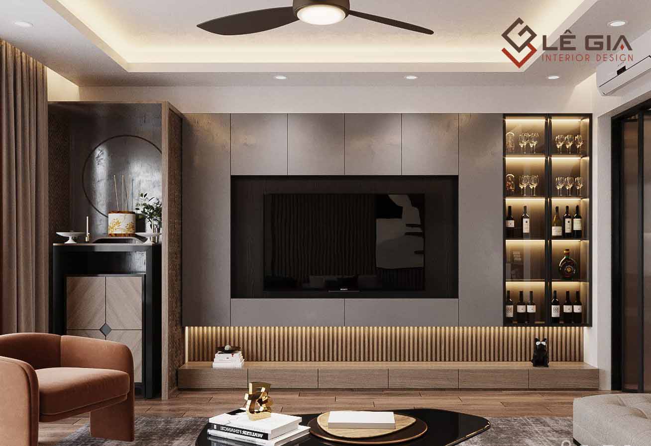 Mẫu kệ tivi đẹp hiện đại bàng gỗ LG-KTV235