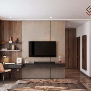 Mẫu kệ tivi phòng ngủ nhà ống đẹp sang trọng LG-KTV224