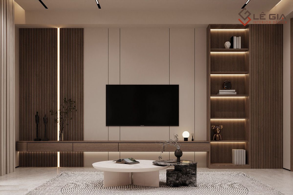 Mẫu kệ tivi treo tường phòng khách LG-KTV259